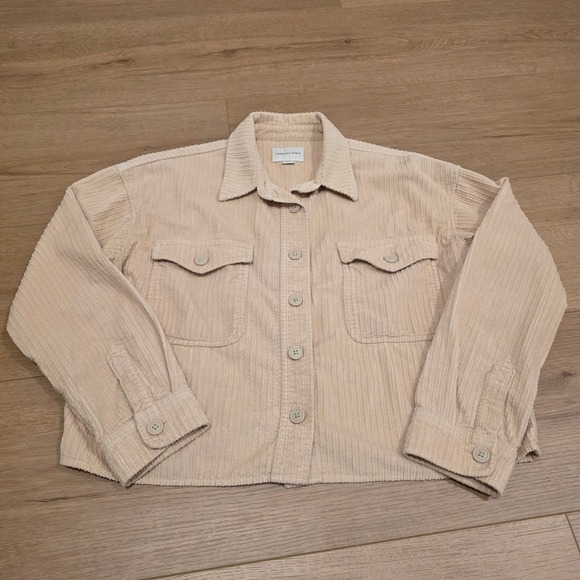 American Eagle By Payless Jackets & Blazers - American Eagle Corduroy Shirt Jacket Womens Size S Beige Button Front